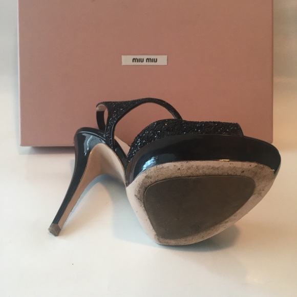 Miu miu Glitter Vernice Black 8.5 (38.5) - Picture 3 of 4